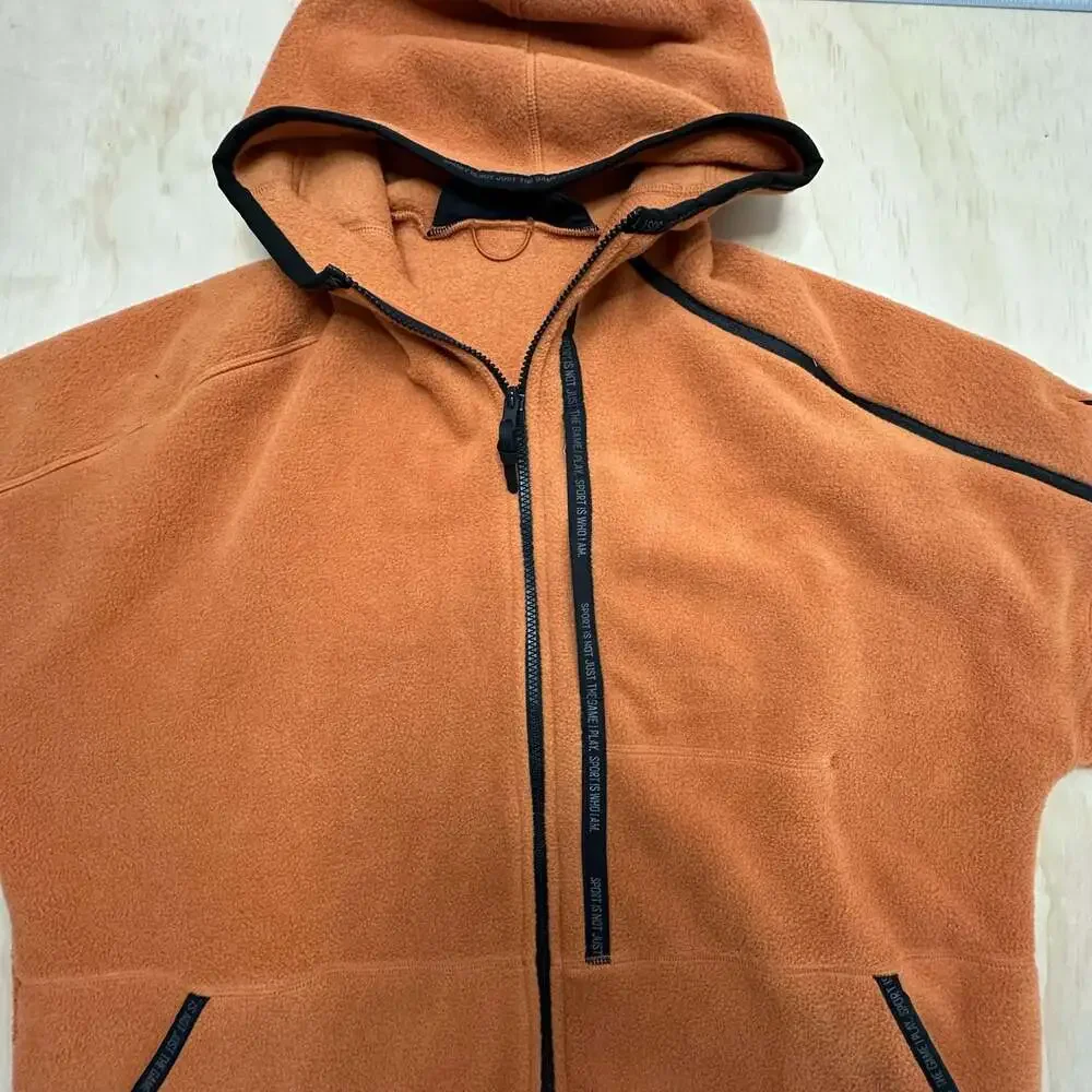 Adidas Z.N.E. Full-Zip Orange Fleece Hoodie Jacket XL